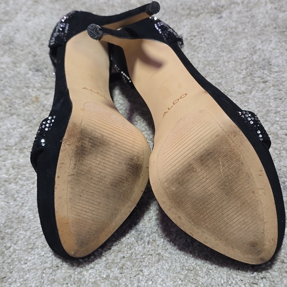 Aldo Strappy Round Toe High Heels With Gemstones - Size 8 Worn - Picture 4 of 4